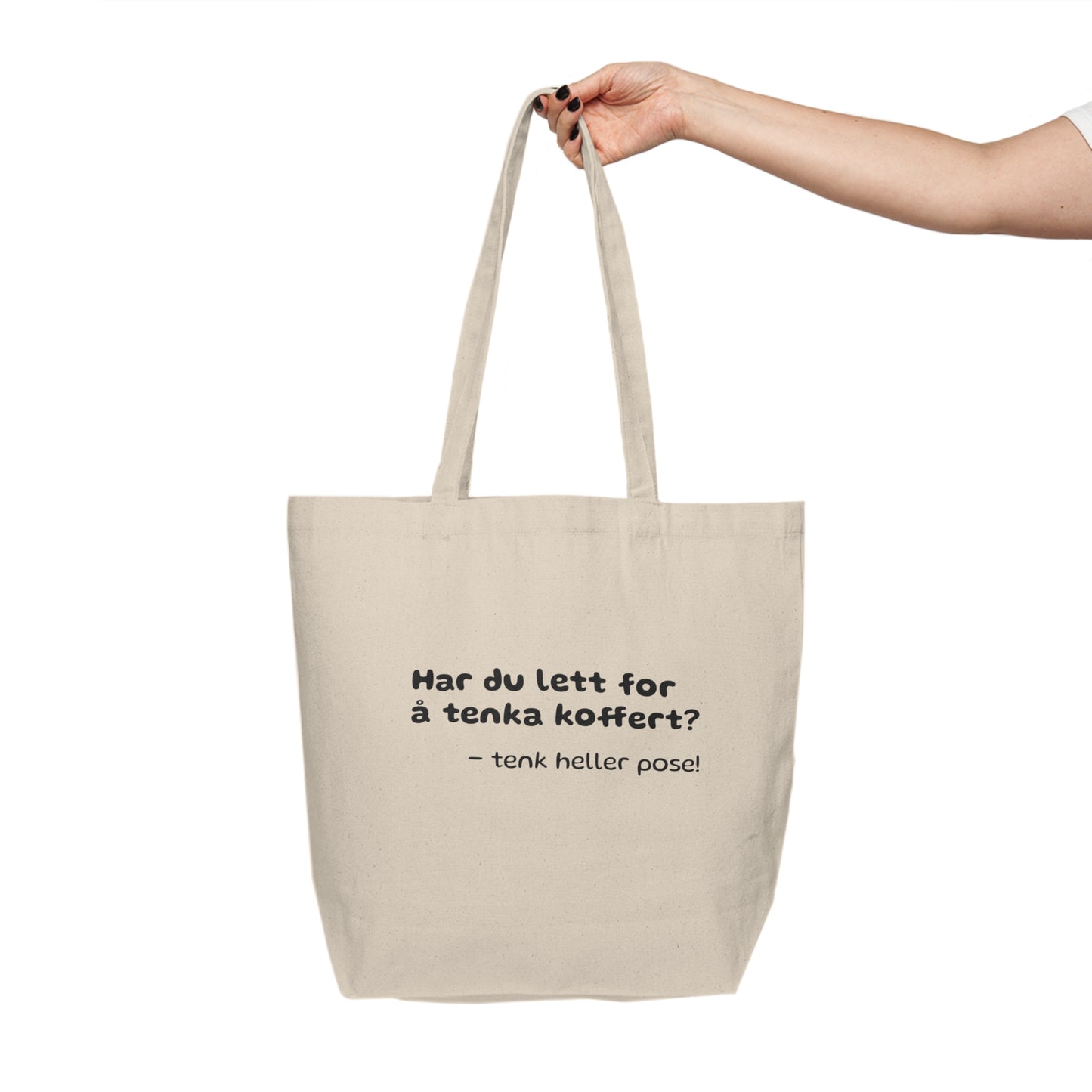 «Har du lett for å tenka koffert?» handlenett